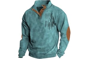 RTTUIOP Men's Corduroy Sweaters Casual Long Sleeve Stand Collar Button Down Pullover Work Vintage Sweatshirts