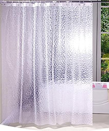 Kuber Industries PVC .20 MM Shower Curtain - 7ft, Transparent