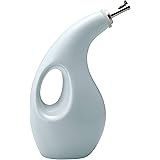 Rachael Ray Solid Glaze Ceramics EVOO Olive Oil Bottle Dispenser with Spout, 24 Ounce, Sky Blue
