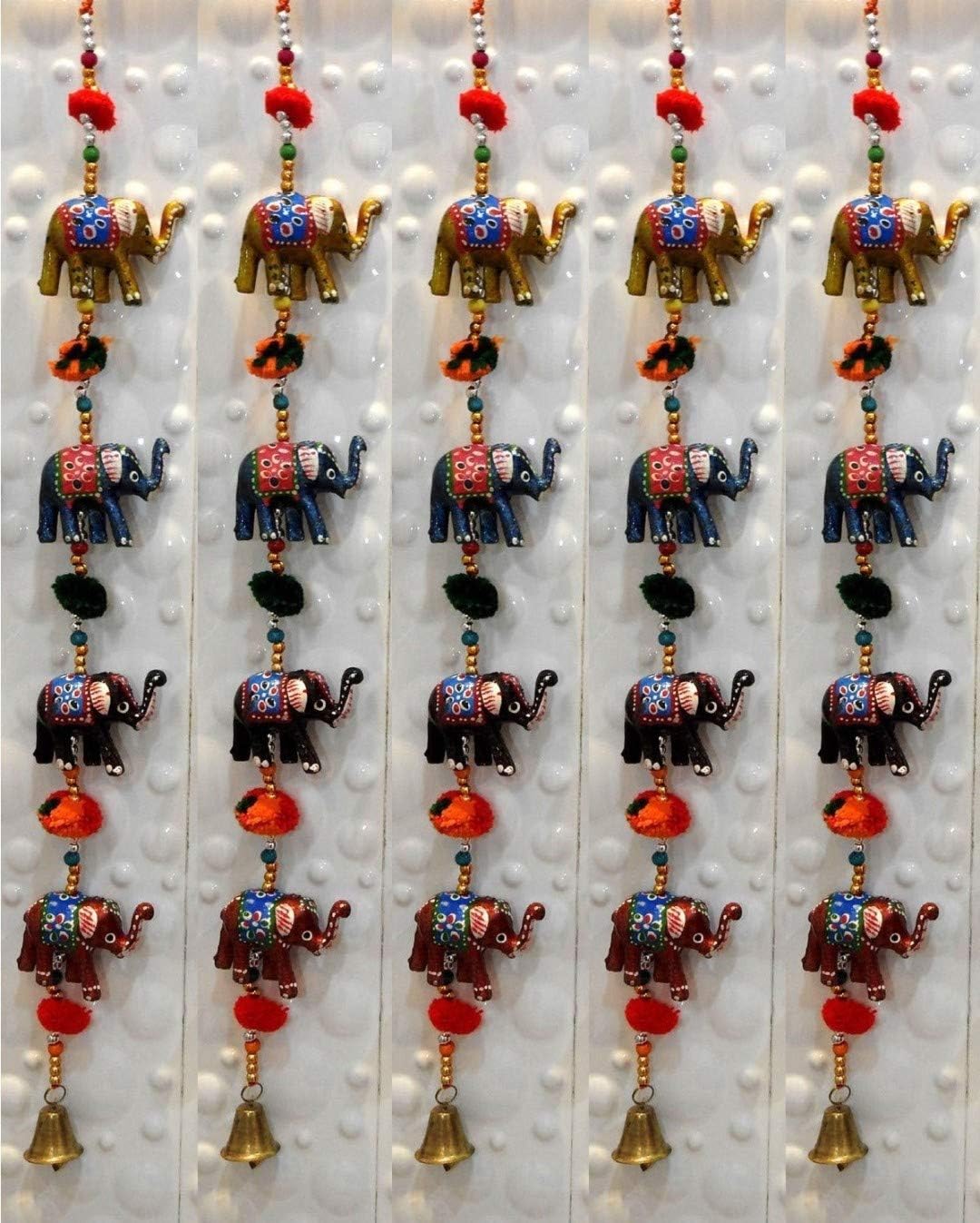 RAJKRUTI® Handicraft Rajasthani Elephant Wall/Door Hanging toran 2 Piece Set showpiece (2 cm x 2 cm x 60 cm, WH264)