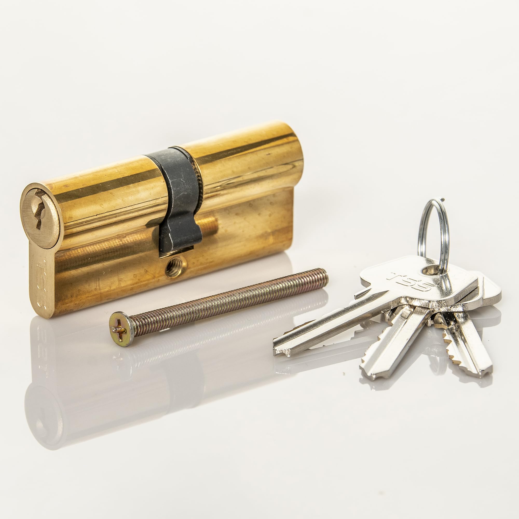 Brass Euro Cylinder Lock, Euro Door Barrel Lock Supplied with 3 Keys. with Anti-Drill & Anti-Pick Protection. Suitable for All Door Types. Euro Cylinder Locks (45mm x 45mm (90mm Total))