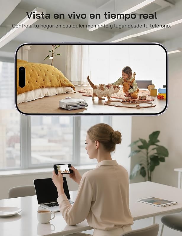 Câmara de vigilância WiFi interior 1080P, câmara de segurança interior com visão noturna, deteção de movimento, áudio bidirecional, compatível com Alexa e Google Home, WiFi apenas 2.4 GHz