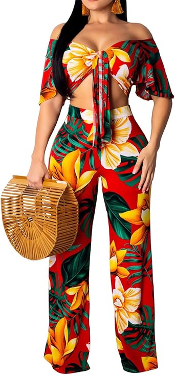 floral two piece jumpsuit