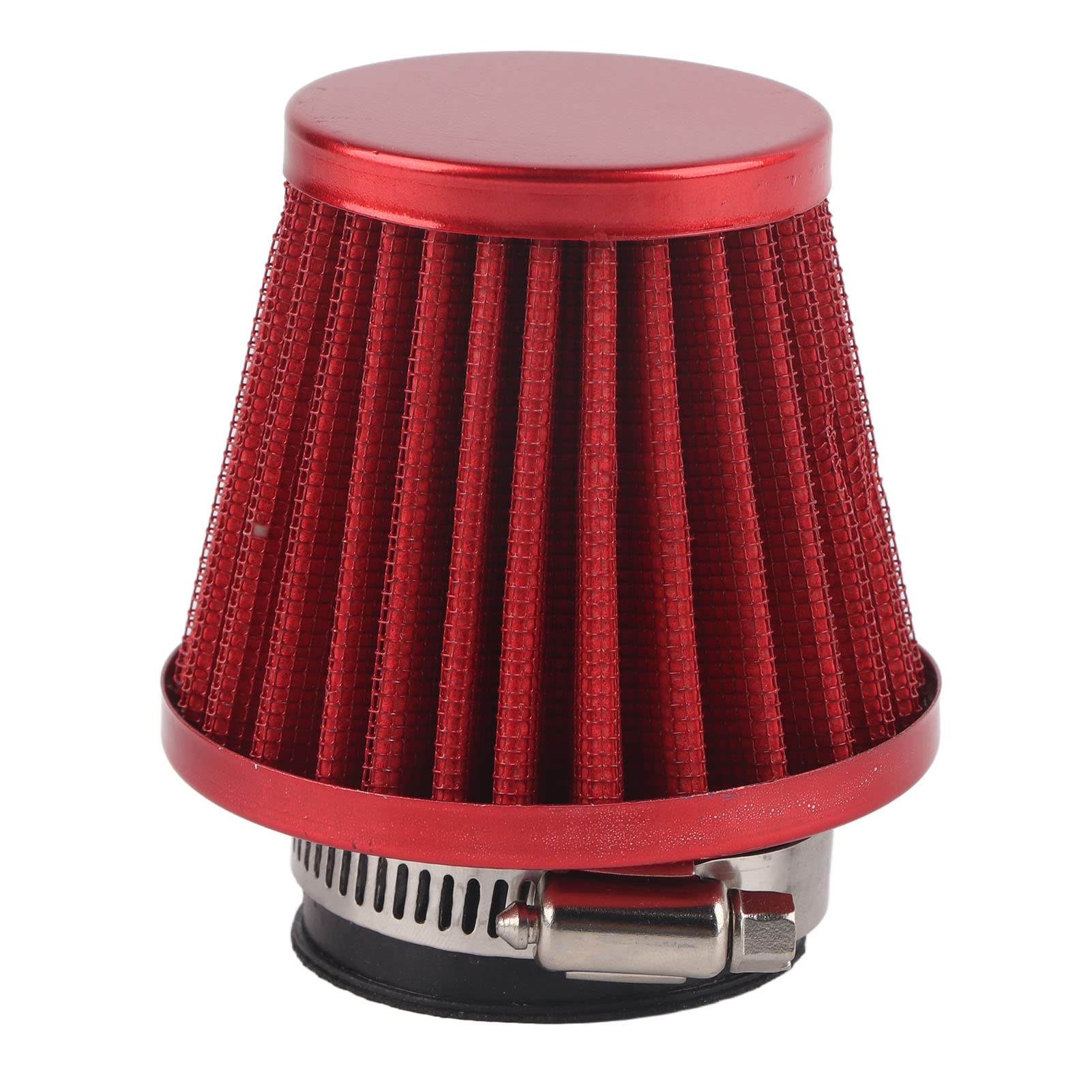 38 mm Round Air Filter Cone Universal Automatic Cold Air Intake Kit Induction Air Filter for Motorcycle Off-Road ATV Four Pit Bike (Red)