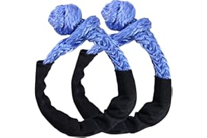 ATSAFEPRO Soft Shackle-1/2 Inch x 22 Inch (38000lbs Breaking Strength)，Soft Shackles Synthetic Road Recovery Rope Suitable for Off Road，ATV，4x4，Truck-Pack of 2(Blue)