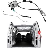 Rear Right Passenger Side Cargo Door Latch Assembly with Cable &amp; Rod | For 1992-2019 Ford E150 E250 E350 Econoline Van, Back Lock Replacement, Replaces AC2Z-15431A02-A 6C2Z-15431A02-AA
