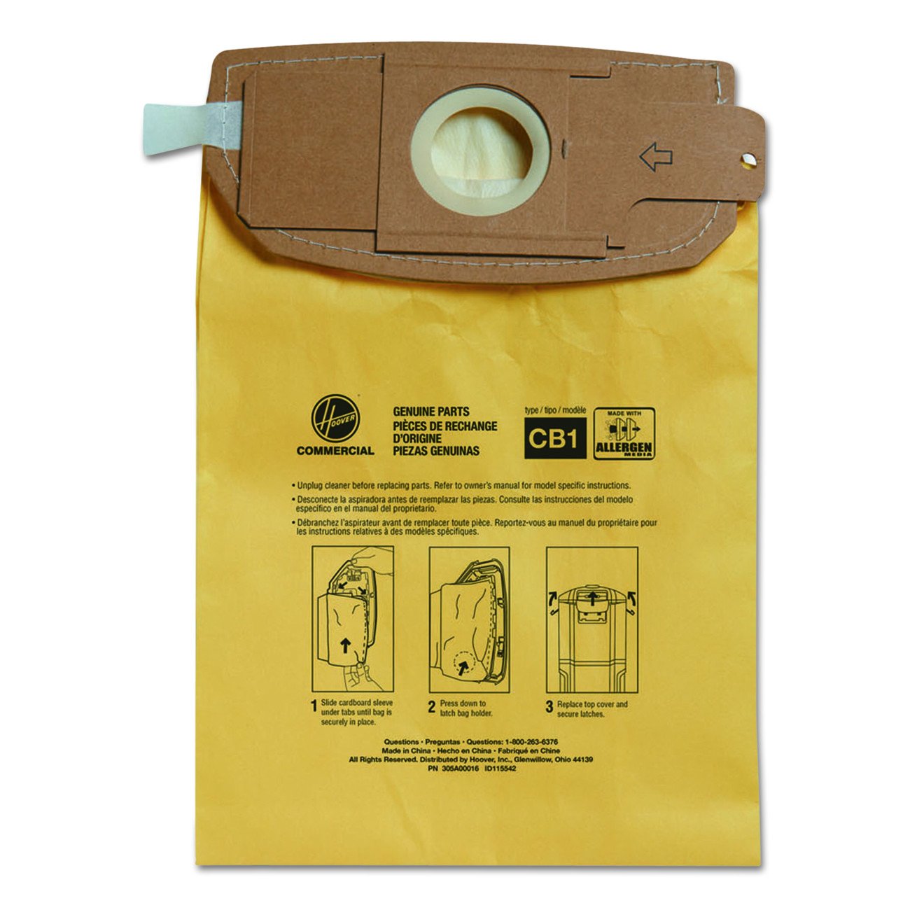 Photo 1 of Hoover Commercial AH10273 HushTone Back Pack Bags, Allergen Filtration (Pack of 10)