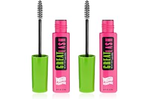 Maybelline Great Lash Waterproof Mascara, Volumizing, Lengthening and Lash-Doubling Formula for Thicker Lashes, Very Black, 2 Count