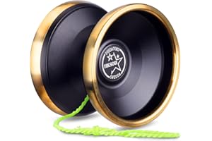 HKSOD Yoyo Professional for Bi-Metal, Unresponsive Yoyos for Adults Advanced Players Predator 3 Trick yoyo with Premium YOYO Bearings with Yo-Yo Accessories- Black