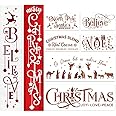 Christmas Stencils for Painting on Wood Holiday Christmas Stencil Large Believe Xmas Painting Stencils for Wall Porch Glass W