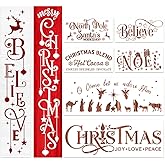Christmas Stencils for Painting on Wood Holiday Christmas Stencil Large Believe Xmas Painting Stencils for Wall Porch Glass W