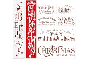 Christmas Stencils for Painting on Wood Holiday Christmas Stencil Large Believe Xmas Painting Stencils for Wall Porch Glass W