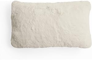 UnHide Squish Lumbar Pillow - Faux Fur Pillow - Extra Soft Throw Pillow - Rectangular Shaped, Polyester Fill - Machine Washable - Perfect for Living Room Or Bedroom - 10” x 18” - Snow White
