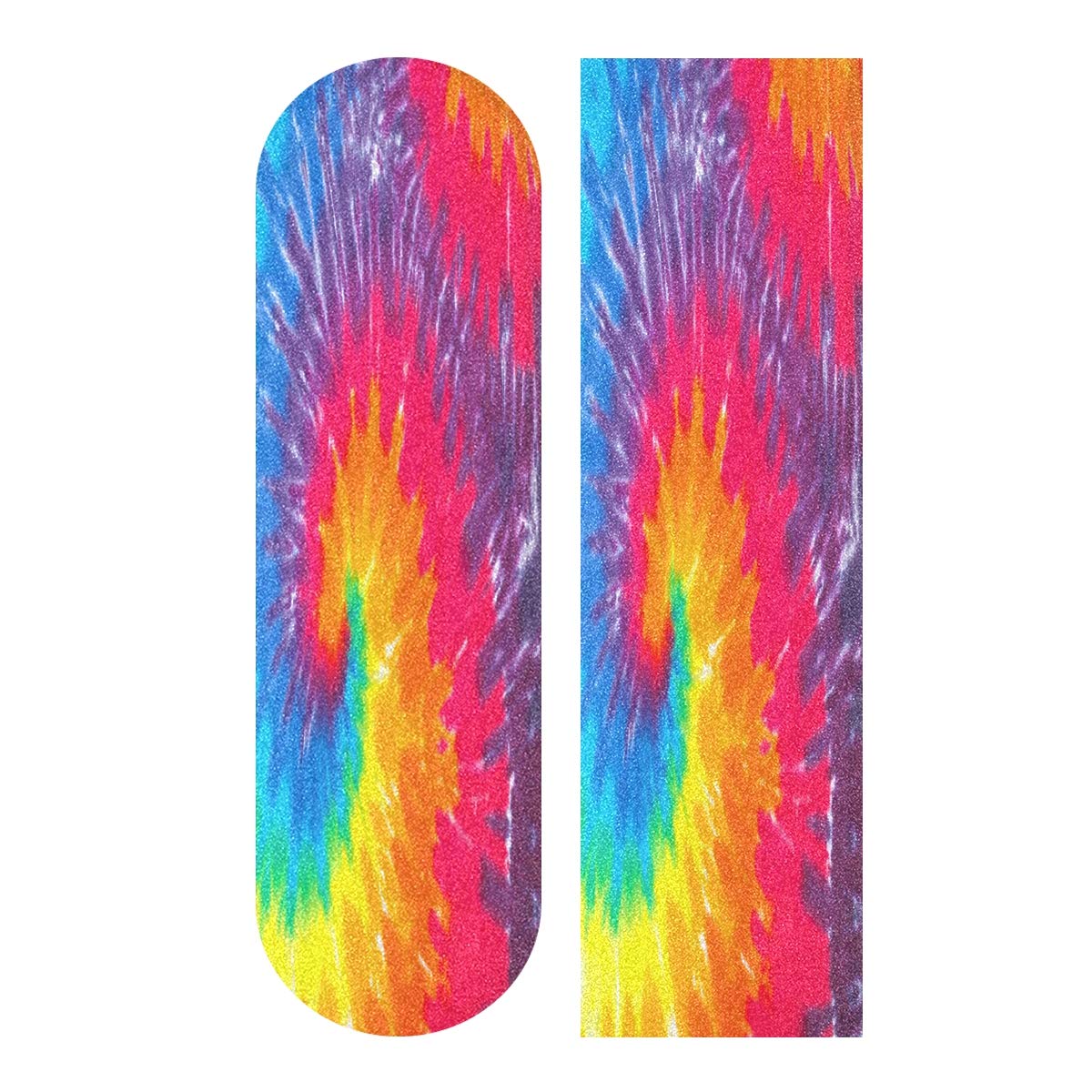 Mnsruu Rainbow Spiral Tie Dye Skateboard Grip Tape, Longboards Griptape Anti Slip Scooter Griptape Sand Paper Sheet Sticker 9" x 33"