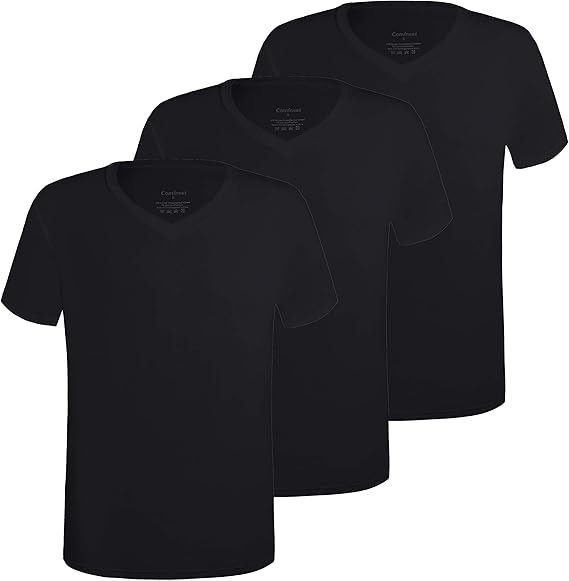 Comfneat Men's 3Pack Undershirts Bamboo Rayon Ultra Soft Comfy VNeck