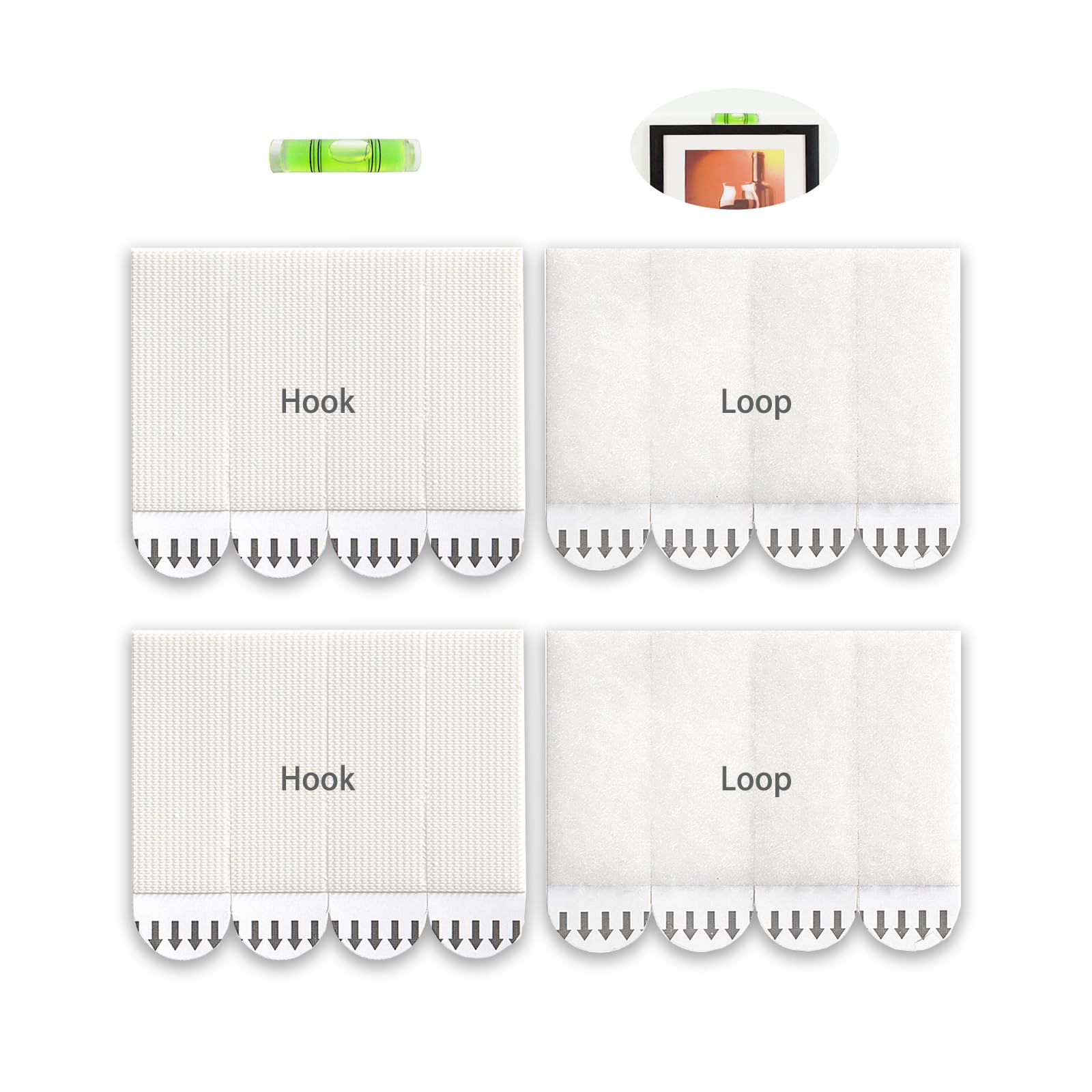 startopfield 32-Pairs(64 Strips) Medium Picture Hanging Strips Heavy Duty,Hook and Loop Tape, Decorate Damage-Free Perfect for Wall Art Hanging Frames, Posters