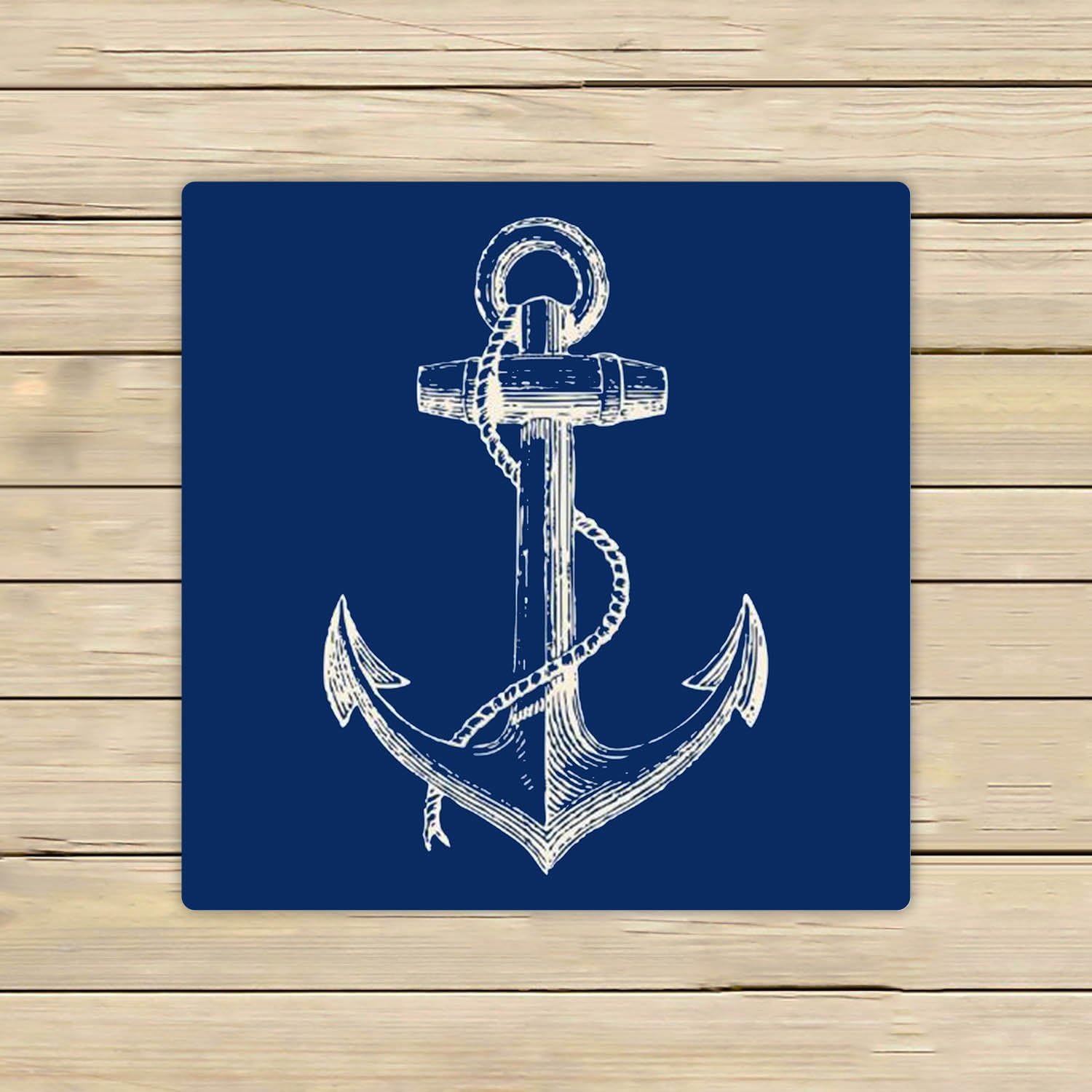 Custom Nautical Navy Blue Anchor Hand Towel,Spa Towel,Beach Bath Towels,Bathroom Body Shower Towel Bath Wrap 13x13 inches