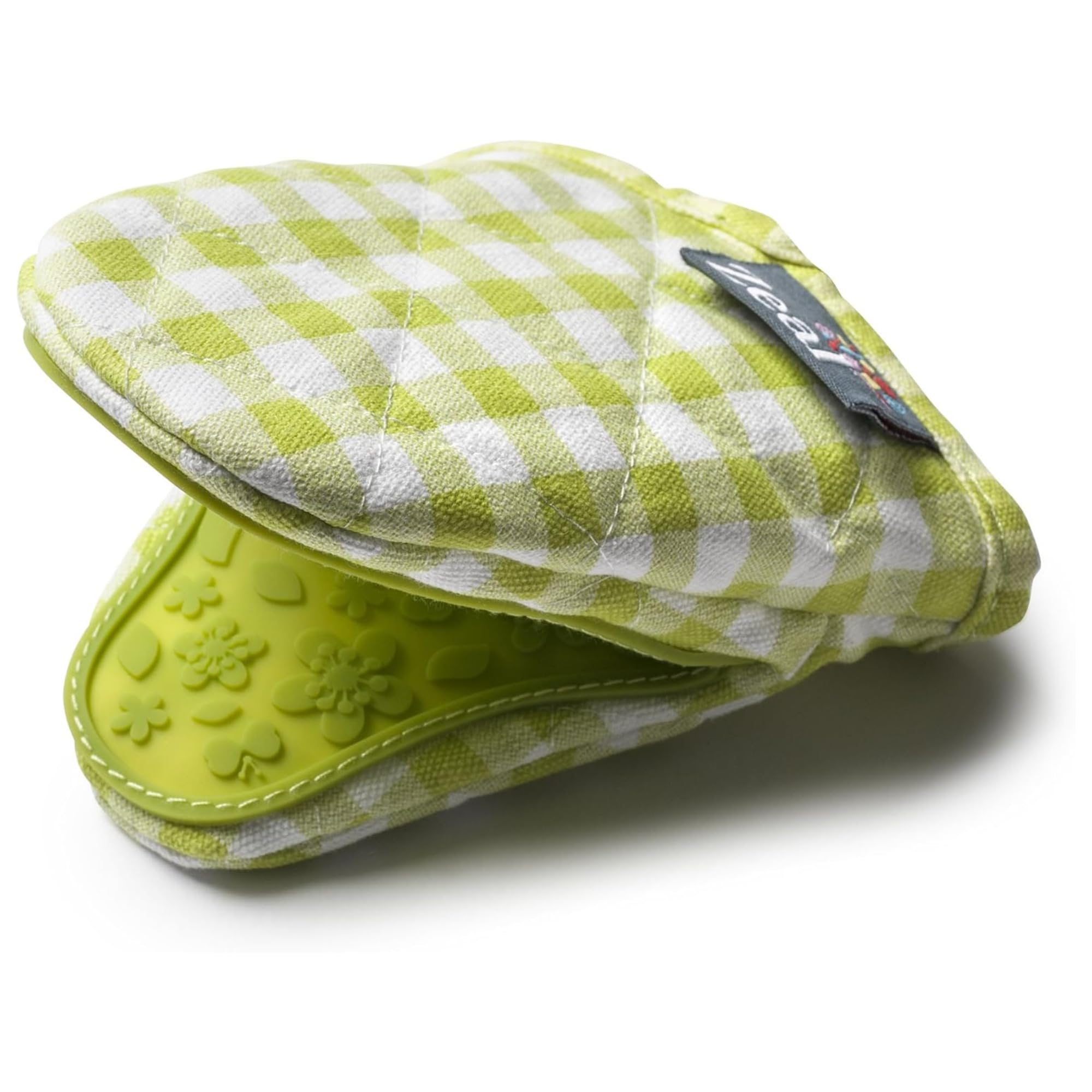 Zeal Gingham Mini Mitt Pot Holder, Cotton, Lime Green, 17.5 x 13.5 x 2.5 cm