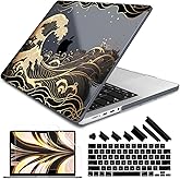 DONGKE Case for M5 MacBook Pro 14 inch 2025 2024-2021 M4 M3 M2 M1, Plastic Hard Shell Cover Compatible with A3434 A3112 A3401 A3185 A2992 A2779 A2442, Retina XDR Display & Touch ID, Golden Wave