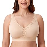 AISILIN Women's Wireless Bra Plus Size Full Coverage Seamless Unlined Comfort