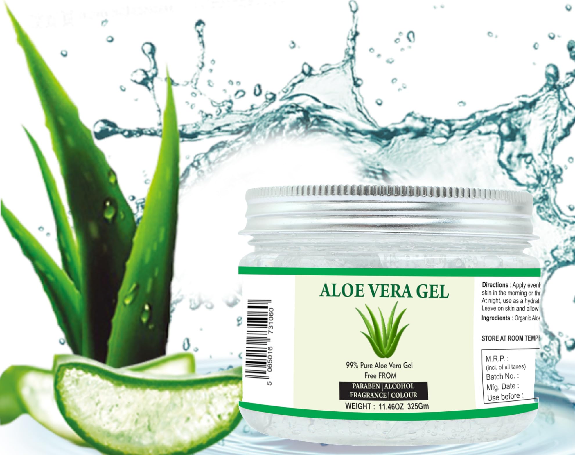 Aloe Vera Gel | 100% Pure Natural Aloe Gel | For Moisturizing Face Skin & Hair Care,Durable Moisturizing Hydrating Soothing | Non-Sticky (11.46 oz)