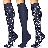 WITHYOU 3 Pairs Compression Socks for Women & Men 15-20 mmHg,Best Support for Nurses Running Hiking