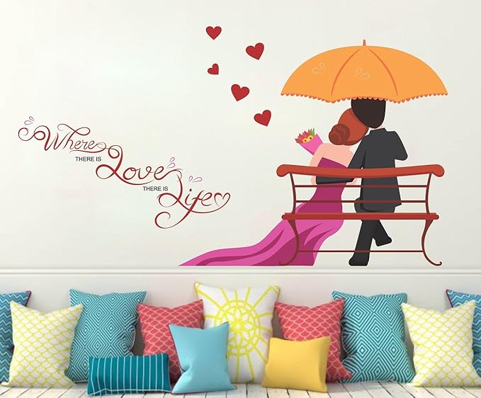 Buy Wallstick 'Love Couples with Quotes' Wall Sticker (Vinyl, 49 cm x 4