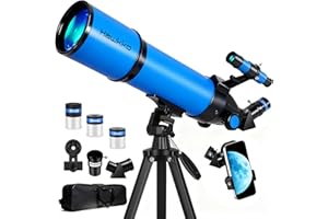 Hawkko Telescope for Adults, 80mm Aperture 600mm Telescopes for Astronomy Beginners - Refractor Telescopes with Eyepiece Set,