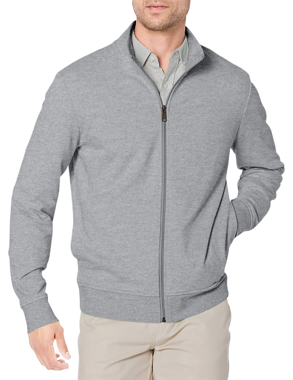 Amazon Essentials Men's Zip Up Sweatshirt, Lightweight French Terry, Mock Neck