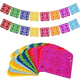 Qpout 2 Pieces Mexican Party Decorations Banners, Felt Colorful Day of the Dead Papel Picado Banner, Fiesta Birthday Baby Shower Party Decorations, Dia De Los Muertos Garland, Cinco de Mayo Flags