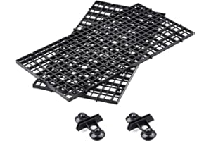 WEAVERBIRD 2 Pcs Aquarium Divider Tray Plastic Grid Divider Tray Egg Crate for Aquarium Fish Tank Bottom Isolation, Black