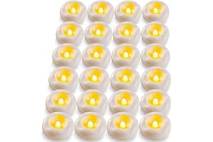 Floating Candles Water-Activated Flameless LED Candle 160+ Hours Waterproof Plastic 2.3" White Battery Operated Candle for Ce