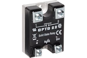 Opto 22 240D45 DC Control Solid State Relay, 240 VAC, 45 Amp, 4000 V Optical Isolation, 1/2 Cycle Maximum Turn-On/Off Time, 25 - 65 Hz Operating Frequency