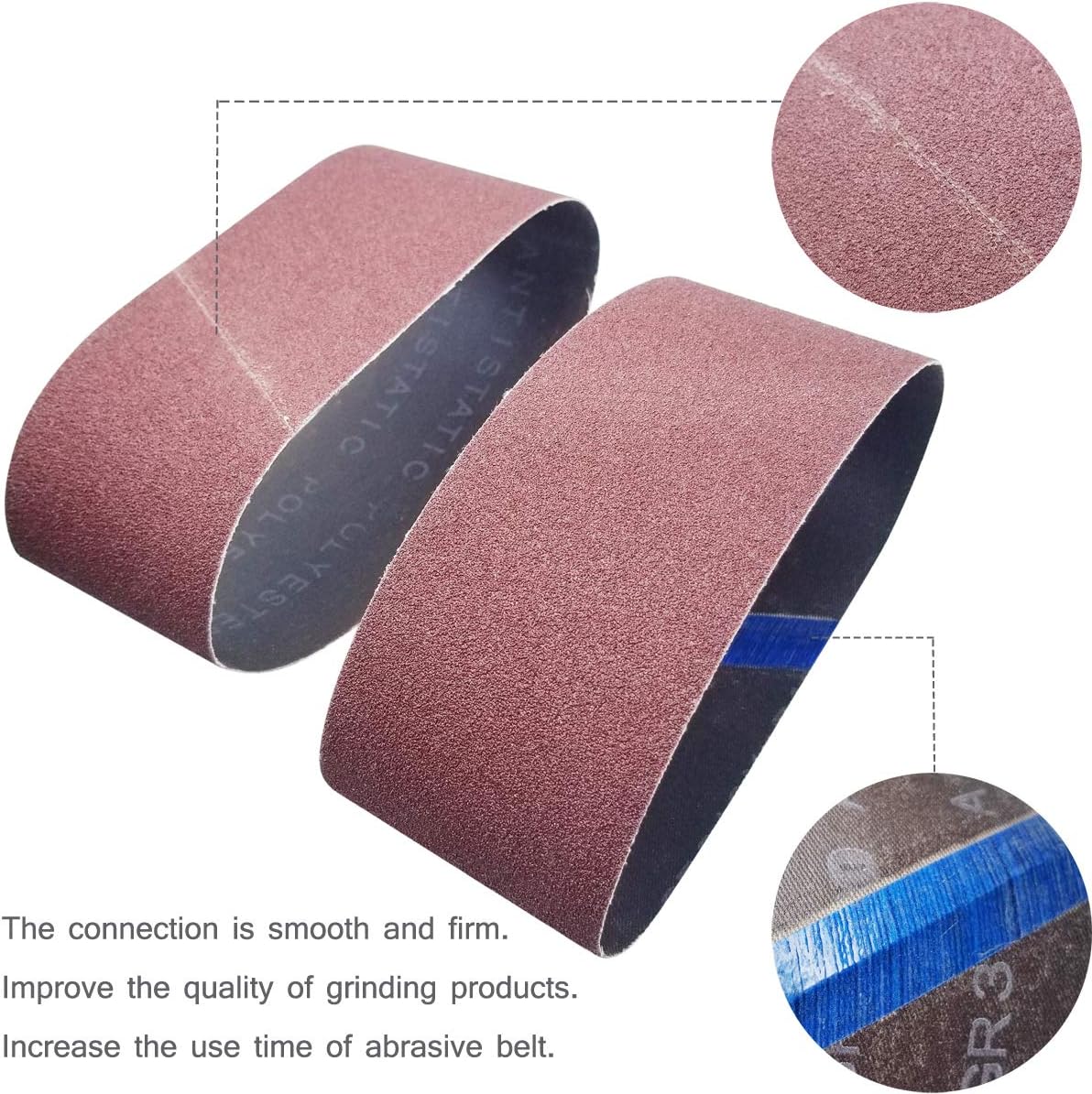 Tonmp 30 PCS 3 inch x 21 inch Sanding Belts - 10 Each of 40 80 120 Grit Aluminum Oxide Sanding Belts For Belt sander (3x21 inch) - - 