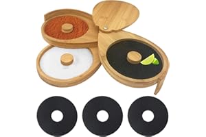 Margarita Salt Rimmer, 3 Tier Bamboo Bar Glass Rimmer for Cocktails, Bar Salt and Sugar for Margarita, Bloody Mary, Manhattan