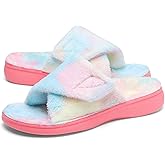 SOLLBEAM Women's Plantar Fasciitis Fuzzy House Orthopedic Adjustable Slippers With Arch Support Orthotic Heel Cup Sandals For Ladies