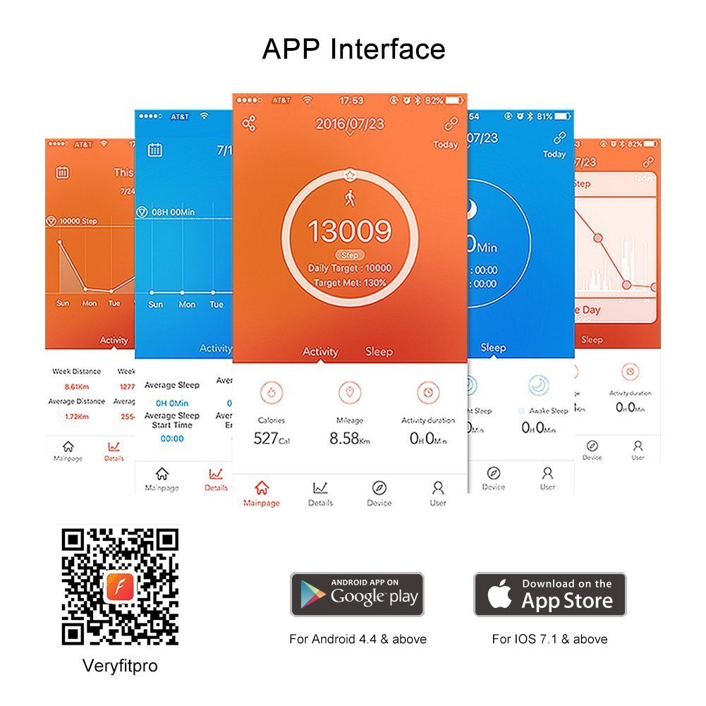 Fitness Tracker,ZoiyTop Smart Bluetooth Bracelet heart rate Upgraded Version 2017 smart wristband Sports Fitness（Purple）