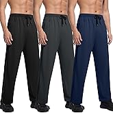 SACUIMAN 3 Pack Mens Athletic Sweatpants with Zipper Pockets,Workout Gym Running Jogging Training Pants for Men