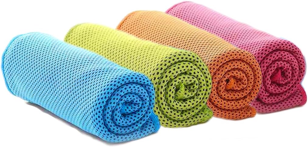 U-pick 4 Packs Cooling Towel (40"x 12"),Ice Towel,Microfiber Towel,Soft Breathable Chilly Towel for Yoga,Sport,Gym,Workout,Camping,Fitness,Running,Workout & More Activities: Home & Kitchen