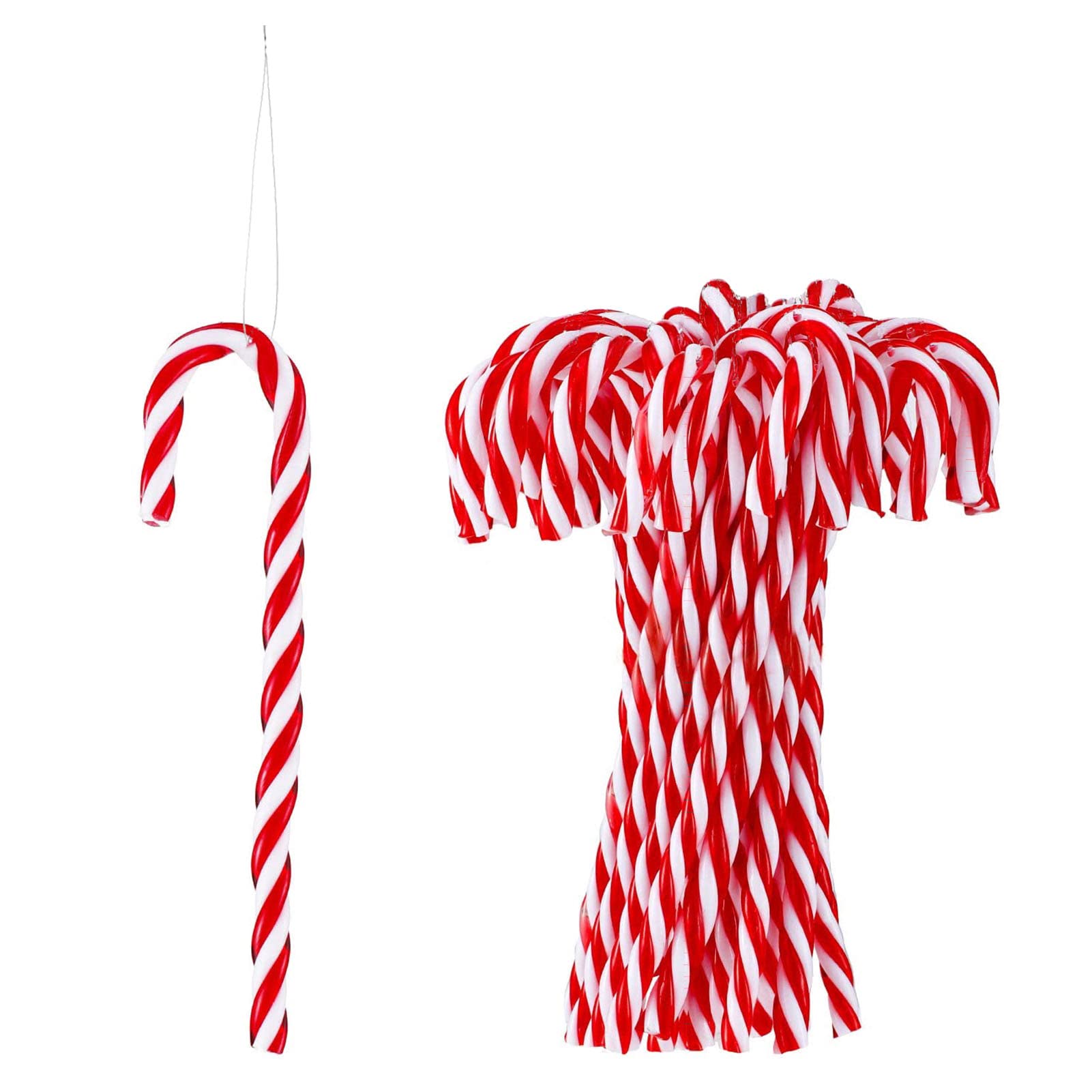 HERZWILD 32pcs Christmas Tree Candy Cane Hanging Ornaments - Christmas Tree Pendants for Decorations (15cm Rot-Zuckerstangen)