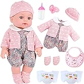UZIDBTO Realistic Baby Doll Set in Gift Box - 12 Inch Newborn Alive Baby Doll with Accessories and Clothes with Pacifier Feeding Bottle Diapers Hat Bib Socks Stuff Gift Idea for Ages 3+