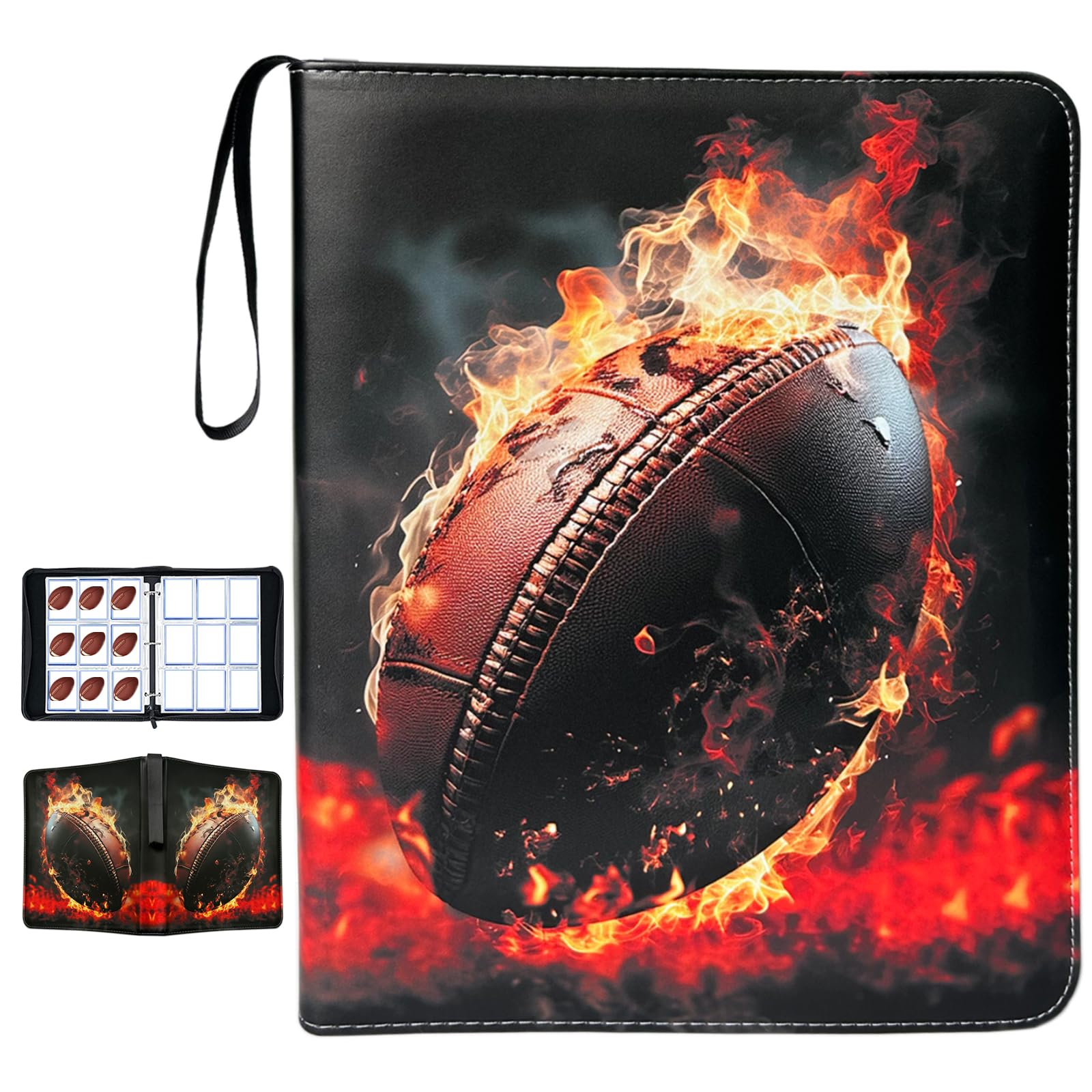 Photo 1 of Football Card Binder with Sleeves, 900 Pockets Trading Card Holder, Card Storage Organizer Case Compatible with Trading Card and Other Sports Cards