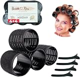 MIRZIAN Large Hair Rollers with Clips 66mm Jumbo Self Grip No Heat