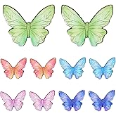FASHEWELRY 10Pcs Transparent Resin Butterfly Charms 2 Holes Colorful Insect Wings Pendants Big Resin Charms for Earring Bracelet Necklace Jewelry Making