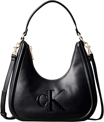 Bolso bandolera Mujer Bold Ck Small con correa, Negro (Black), Talla Única