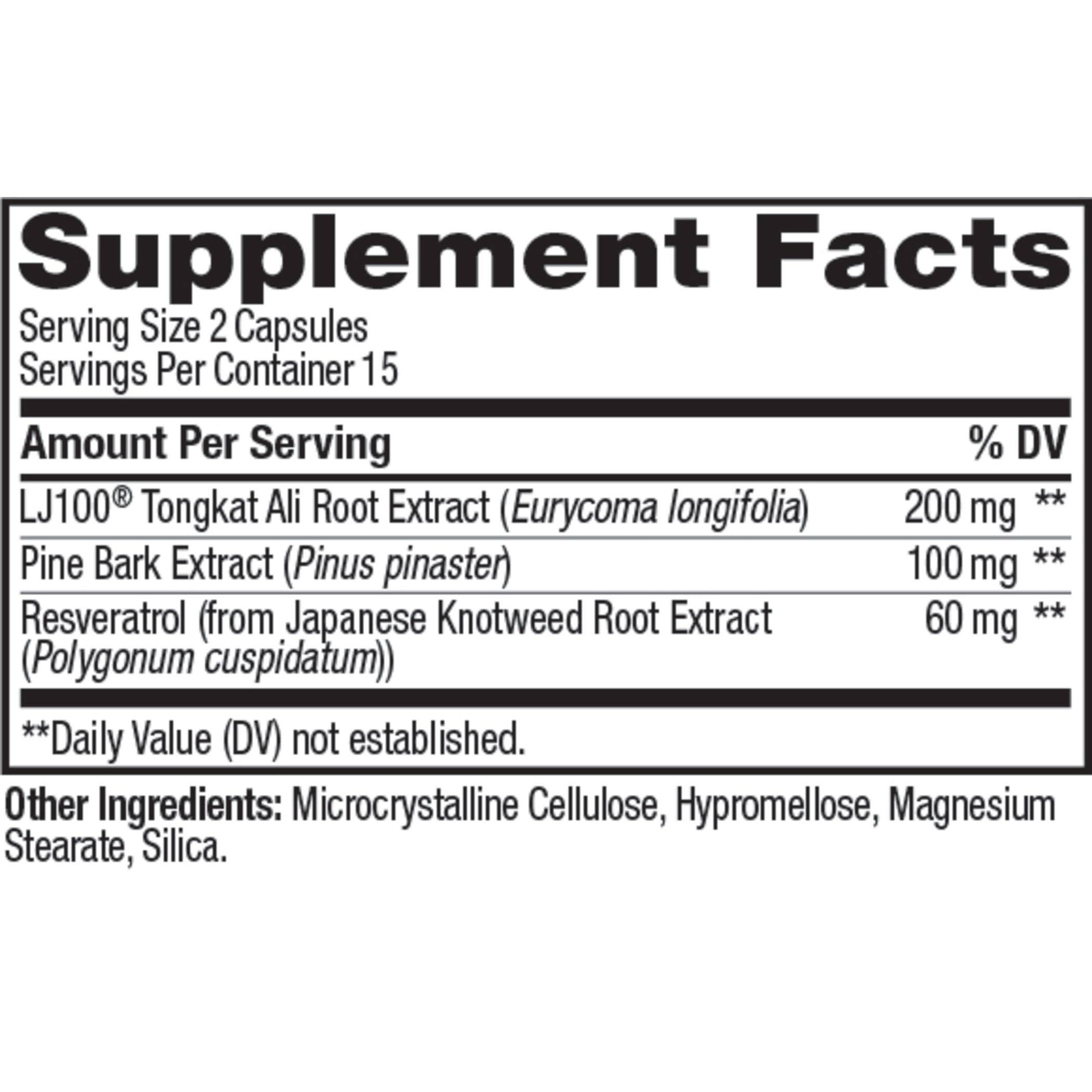 OLLY Mighty Mojo, Tongkat Ali, Resveratrol & Pine Bark, Testosterone with Antioxidant Support, Supplement for Men, 30 Count