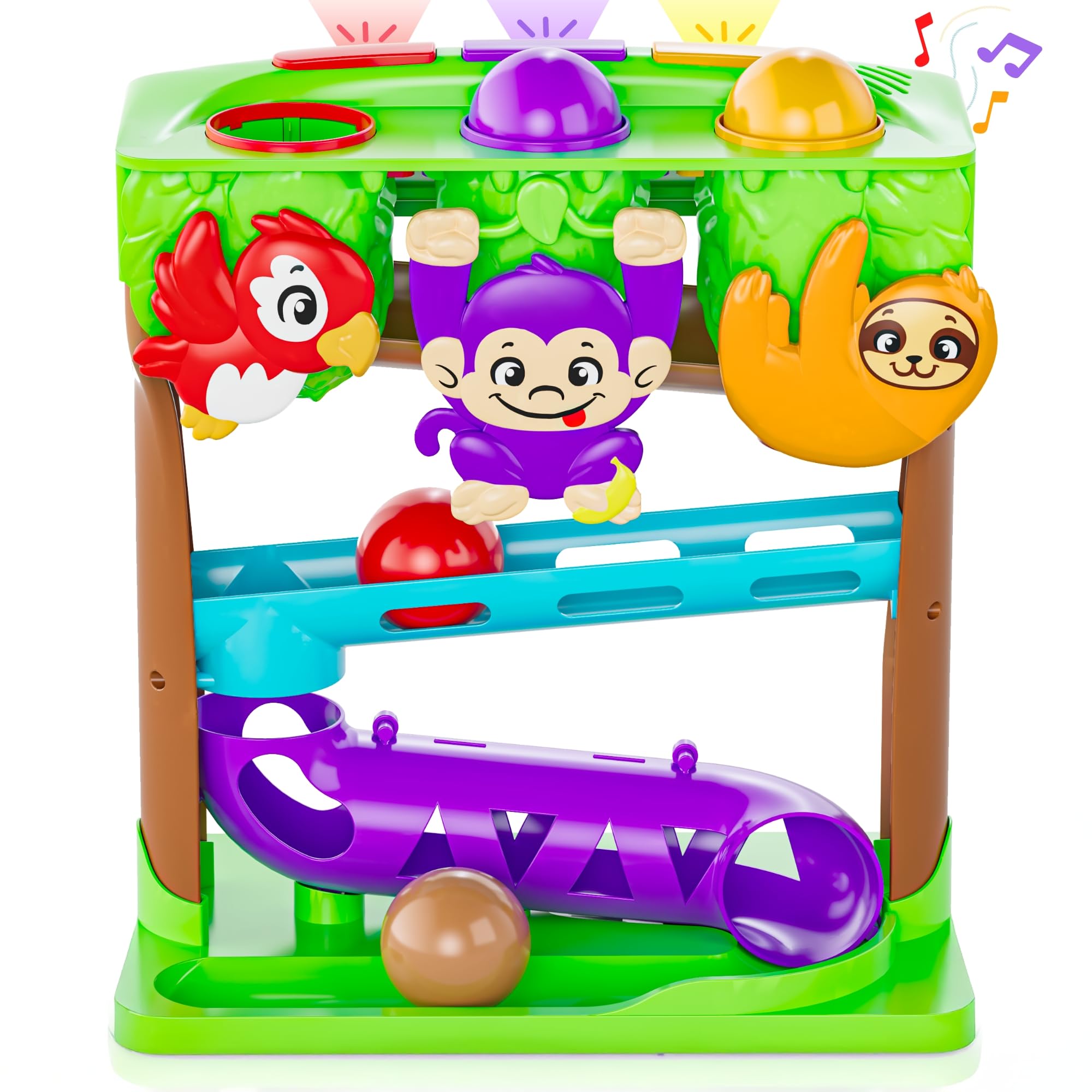 Move2Play, Hungry Jungle Animals, Interactive Toy for 1+ Year Olds, 6 to 12 Months, Baby Toy, 1 Year Old Birthday Gift For Girls, 9-12 Months, 6 7 8 9 10 12+ Months