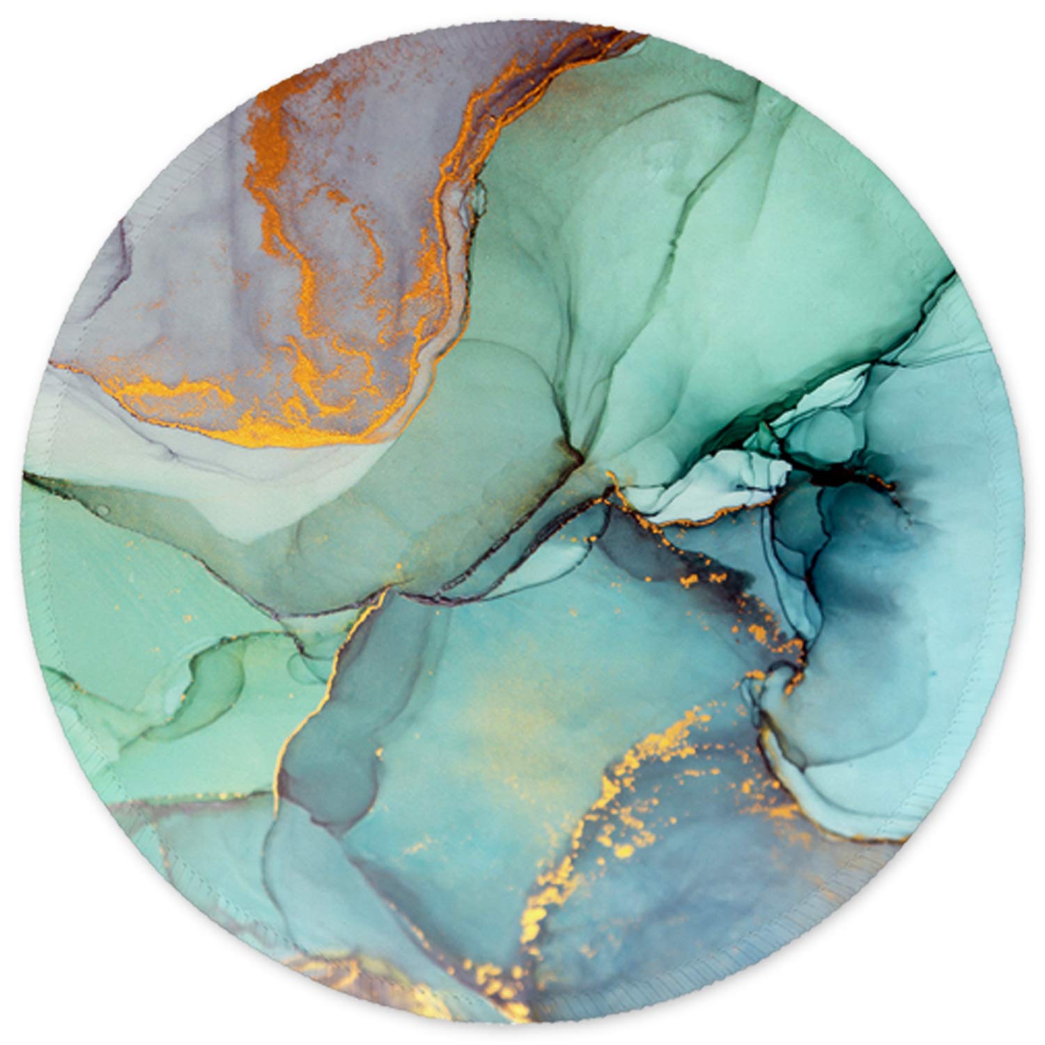 ITNRSIIET Mouse Pad with Stitched Edge, Mouse Mat Premium-Textured, Waterproof, Non-Slip Rubber Base Round Mousepad for Laptop Computer PC Office, Cute Design Desk Accessories, Modern Marbling — image 1