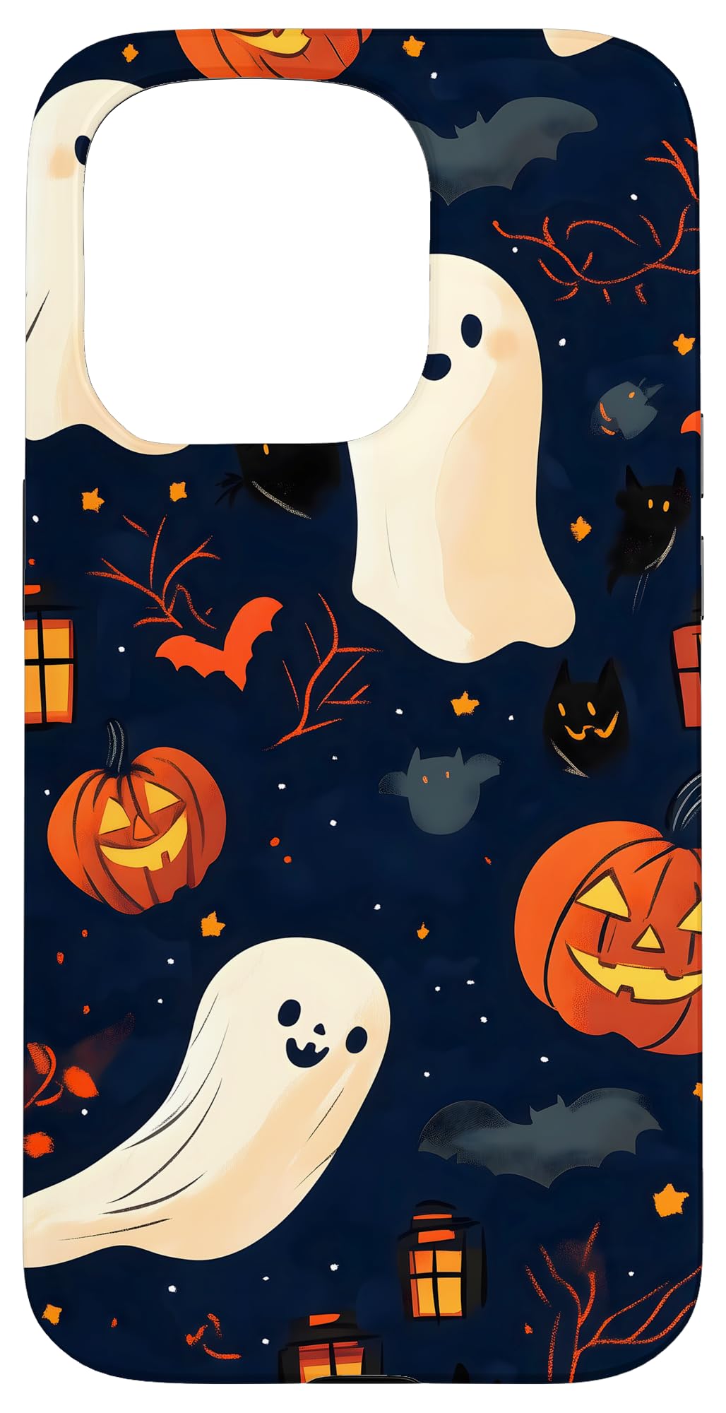 Ghostly Halloween Pattern Case for iPhone 15 Pro