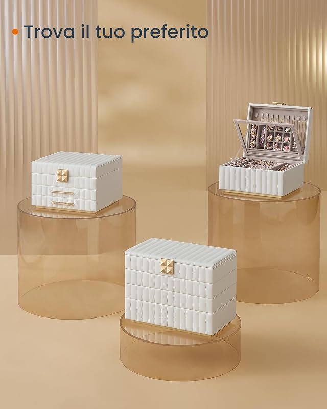 Scatola Portagioie, con Specchio, 21,5 x 24 x 15,8 cm